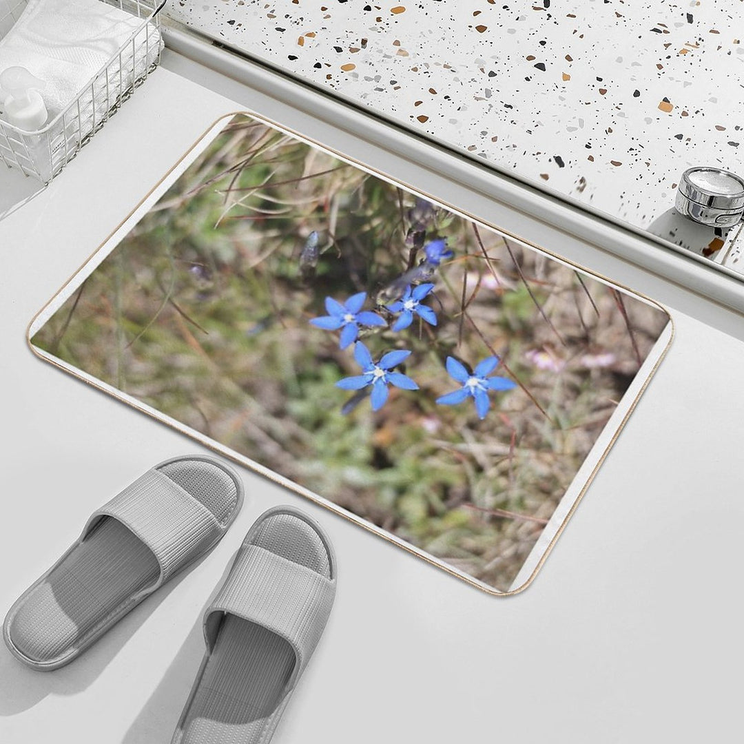 Spring Gentian Flowers of The Alps  Eco-Friendly Bath Mat