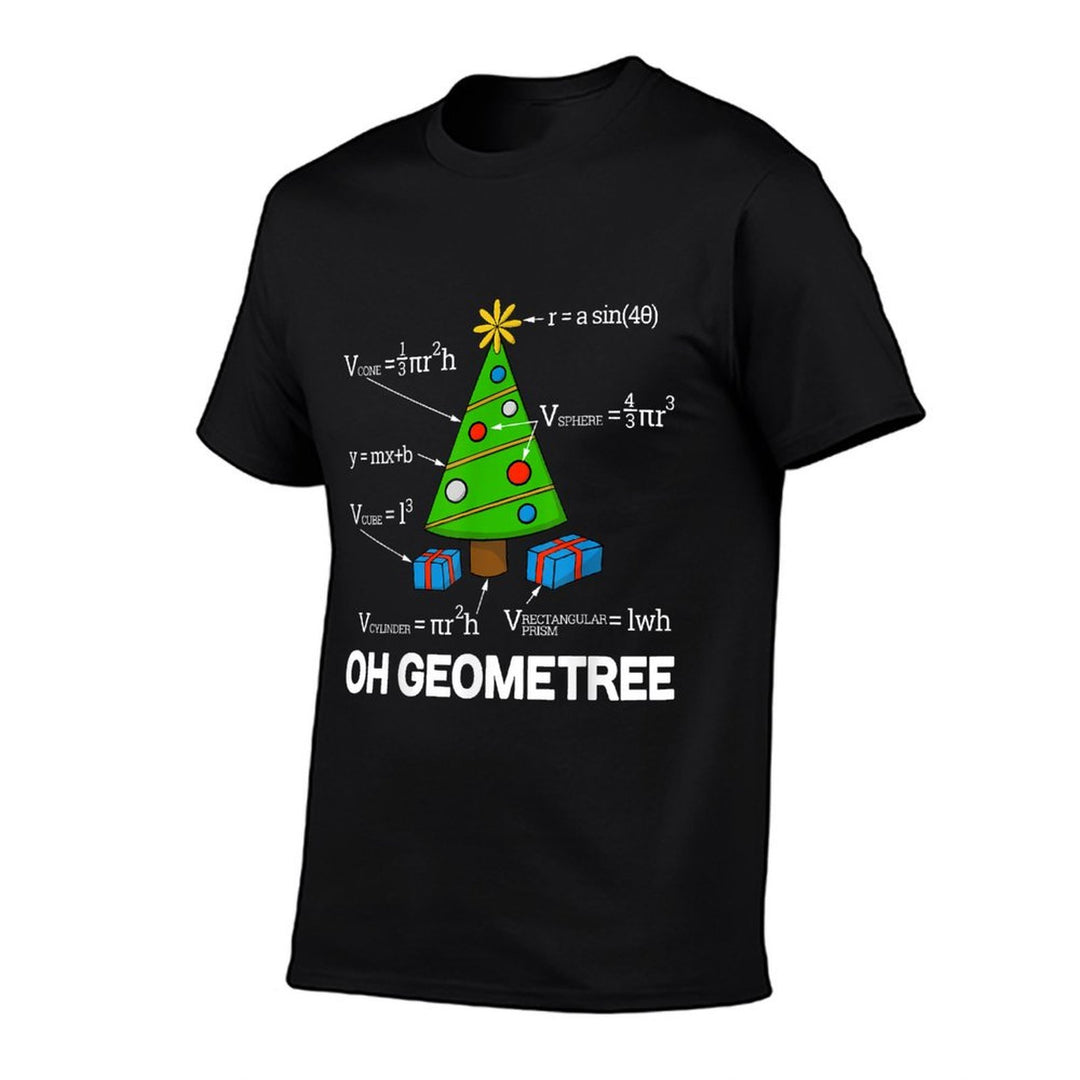Funny Math Geometry Christmas Tree Geometree Teacher  Oversized Silhouette T-Shirt