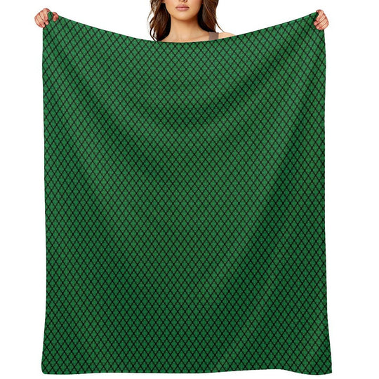 Green And Black Medallions Durable Throw Blanket