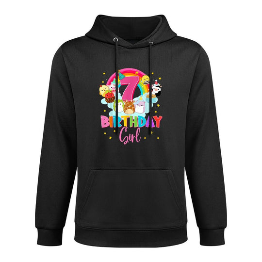 Happy 7th Birthday Squish Squad Mallow Girls Kids Cute Unisex Design Hoodie