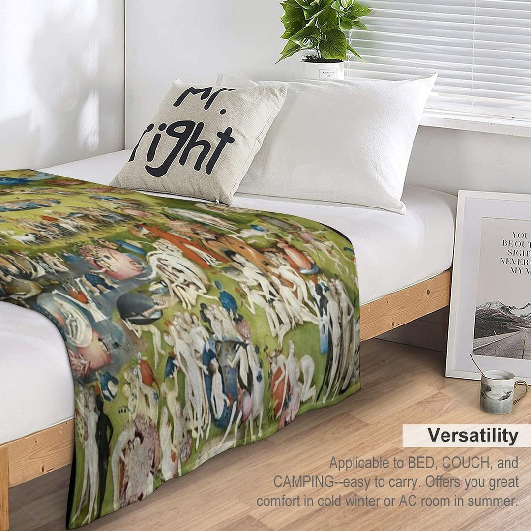 The Garden of Earthly Delights Full Image Multi-functional Throw Blanket