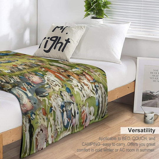 The Garden of Earthly Delights Full Image Multi-functional Throw Blanket