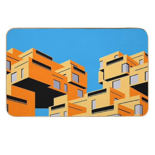 Habitat 67 Block Colours, Montreal, Canada Print, Brutalist, Brutalism, Architecture  Rapid-Drying Bath Mat