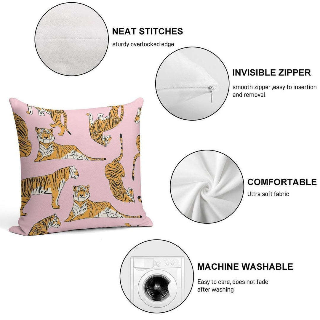 Tiger Pattern 001 Soft Multiple Sizes Throw Pillow