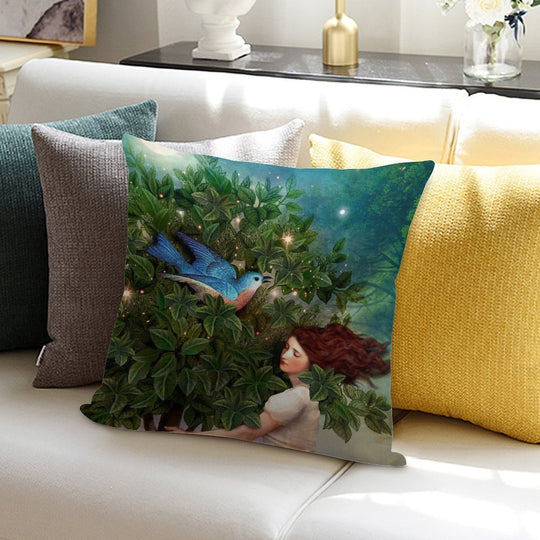 A Bluebird's Song Soft Multiple Sizes Throw Pillow