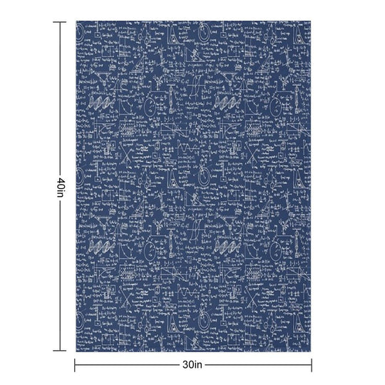 Physics Equations  Navy Sustainable Throw Blanket