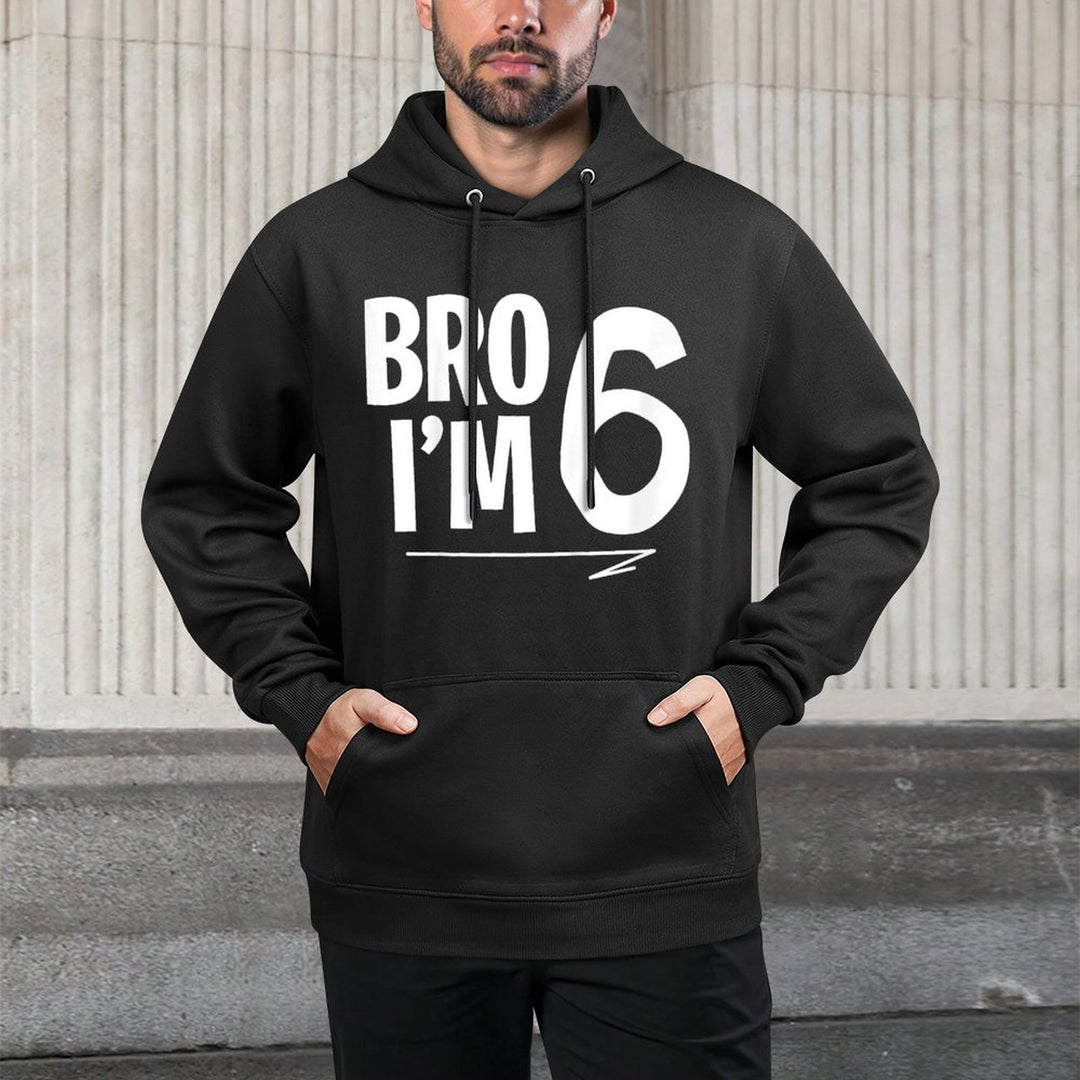 Kids 6th Birthday Boy Bro I'm 6 Year Old Six Bday Colorfast Hoodie