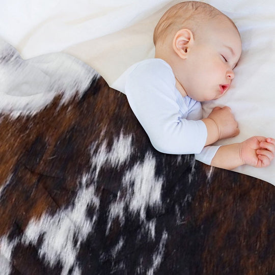 Wanderlust Cow Art Machine-washable Throw Blanket