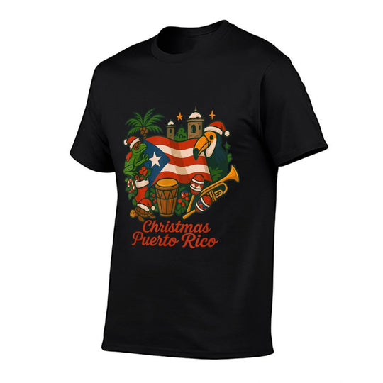 Puerto Rico Christmas Coquí Holiday  Fade-proof Color T-Shirt