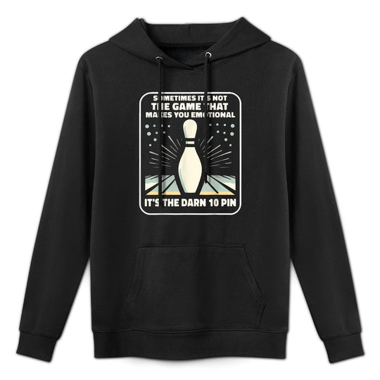 Retro Ten Pin Makes You Emotional Womens Mens Funny Bowling Easy Care Hoodie