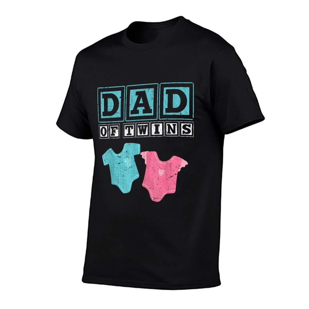 Dad Of Twins Family Daddy Fathers Day Future Parents  Heathered Texture T-Shirt
