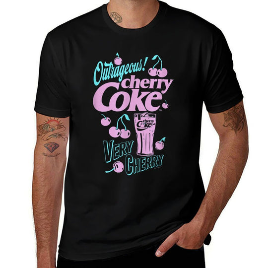 Coca-Cola Outrageous Cherry Coke Soda Pop Vintage  Summer-ready Fabric T-Shirt