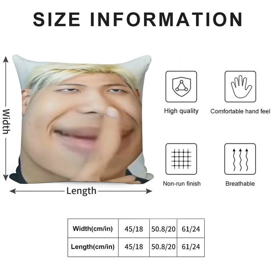 Namjoon Meme Soft Reinforced Edging Throw Pillow
