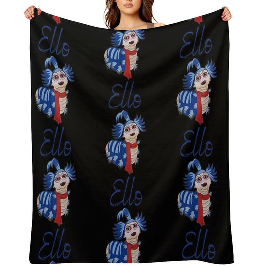 Ello from The Labyrinth Worm in Blue & Black Compact Throw Blanket