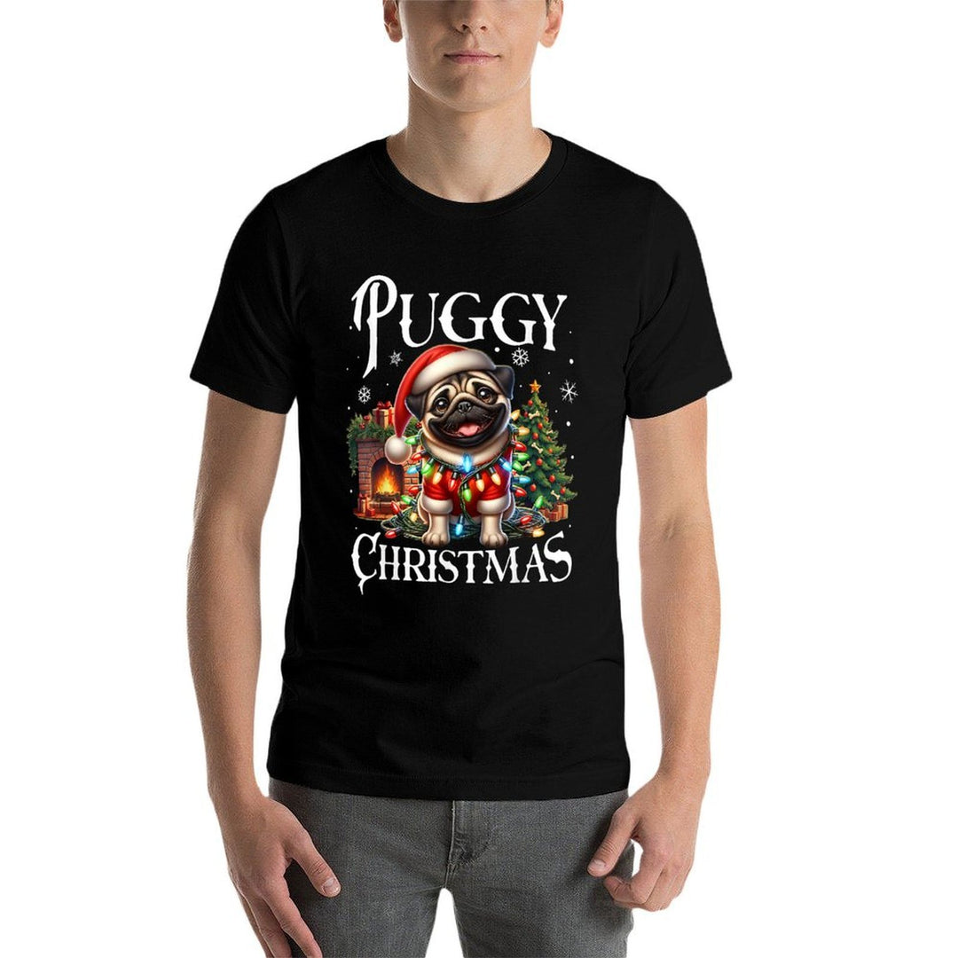 Puggy Christmas Pug Xmas Pug Santa Claus Pug  Vintage-inspired T-Shirt