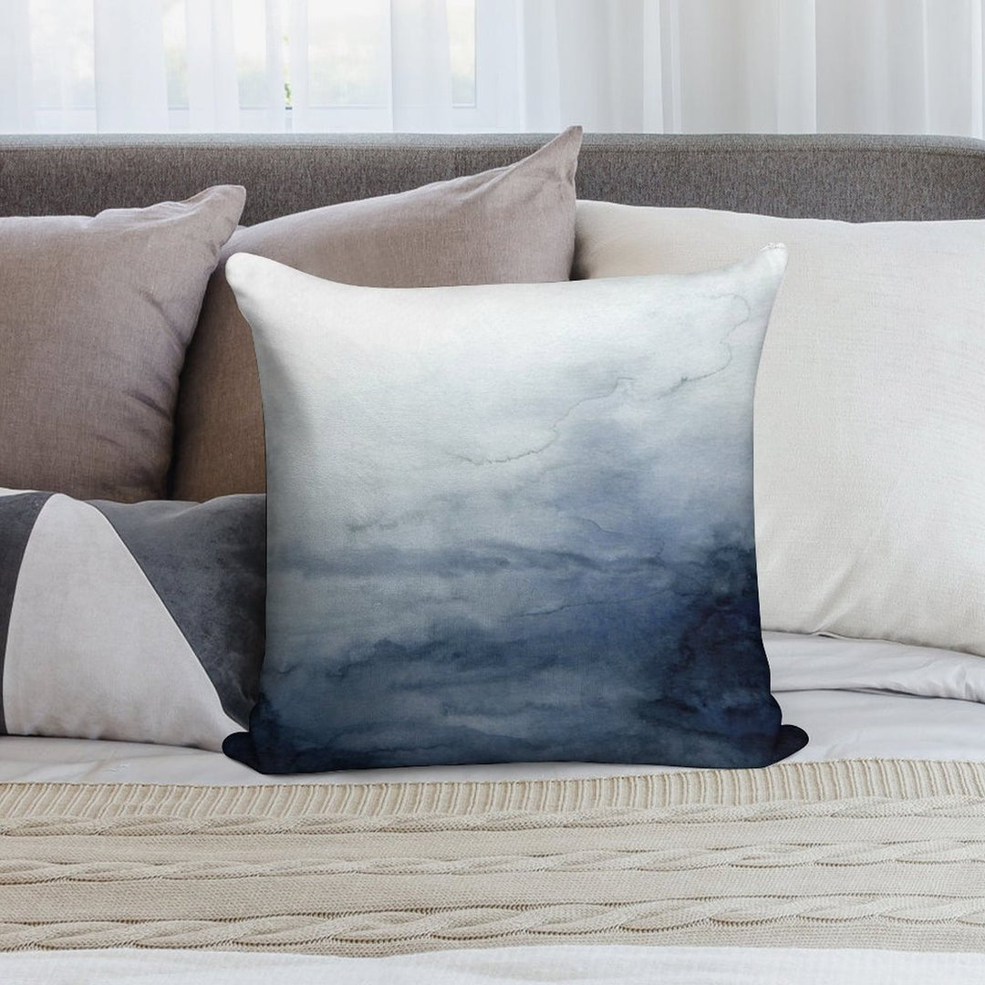 Indigo Abstract Painting  No.2 Soft Short Plush Fabric Throw Pillow
