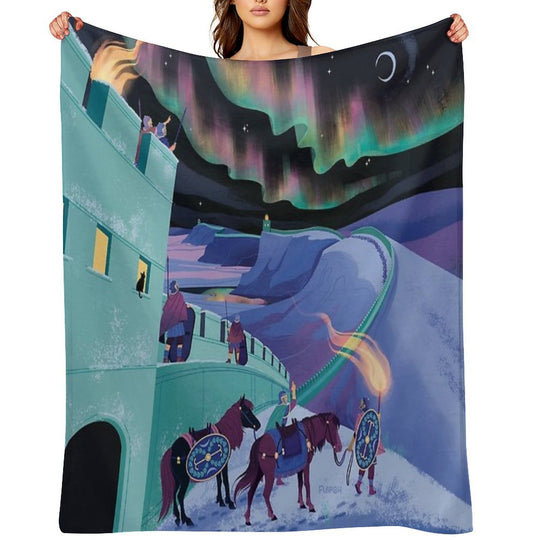 Lights Over Hadrians Wall Durable Throw Blanket