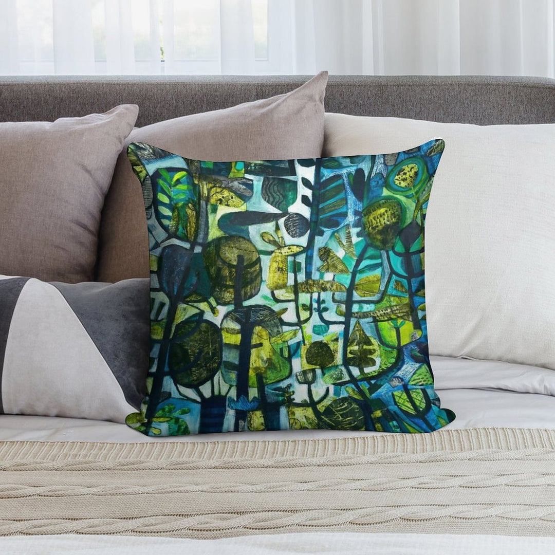 Emerald Forest Soft Reinforced Edging Throw Pillow