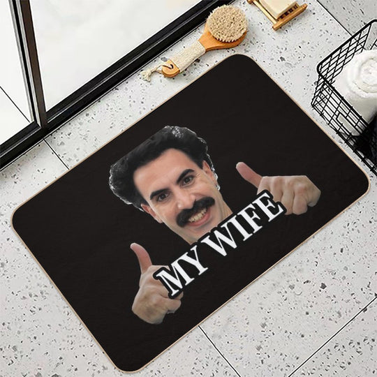 Borat My Wife  Absorbent Bath Mat