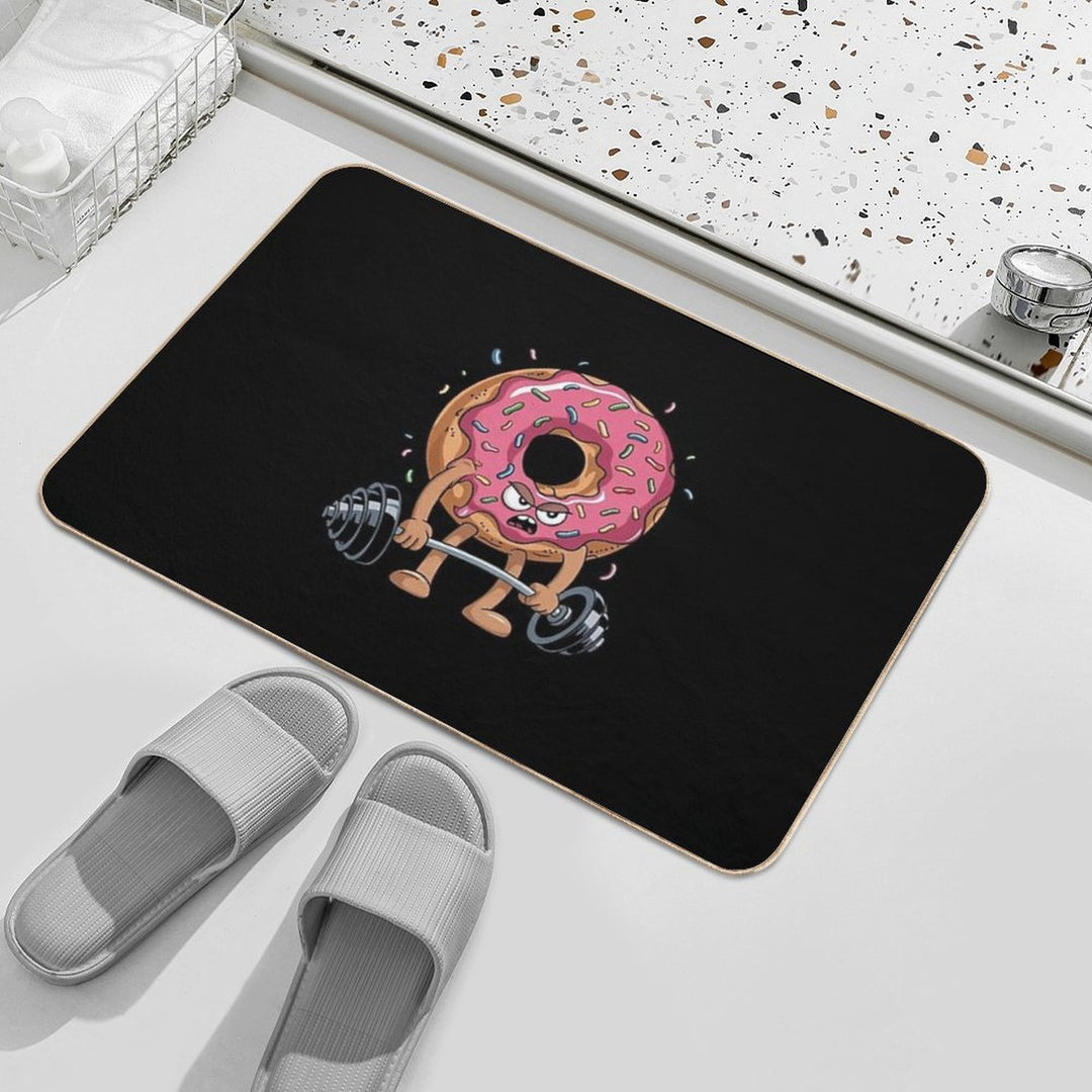 Fitness Workout Gym Donut Lover  Stain-Proof Bath Mat