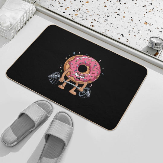 Fitness Workout Gym Donut Lover  Stain-Proof Bath Mat