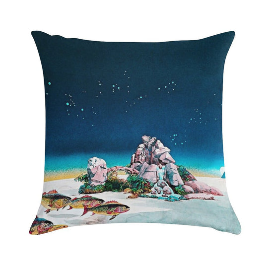 Tales From Topographic Oceans, Fantasy Print, Surreal Art, Fantasy Landscape Soft Luxury Feel Throw Pillow