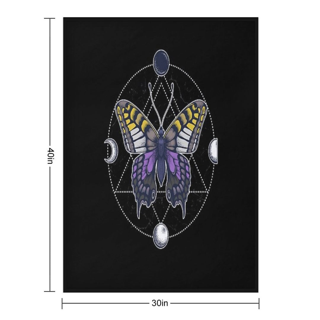 Nonbinary Butterfly Wrinkle-free Throw Blanket