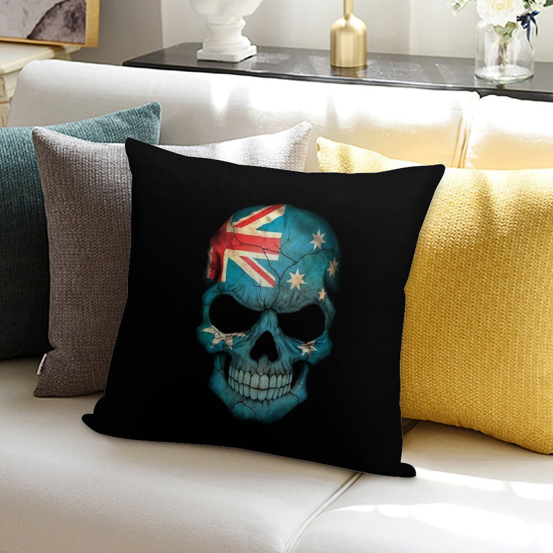 Australian Flag Skull Soft Warmth Comfort Throw Pillow