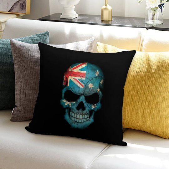 Australian Flag Skull Soft Warmth Comfort Throw Pillow