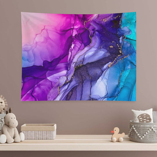 Abstract Vibrant Rainbow Ombre Tapestry