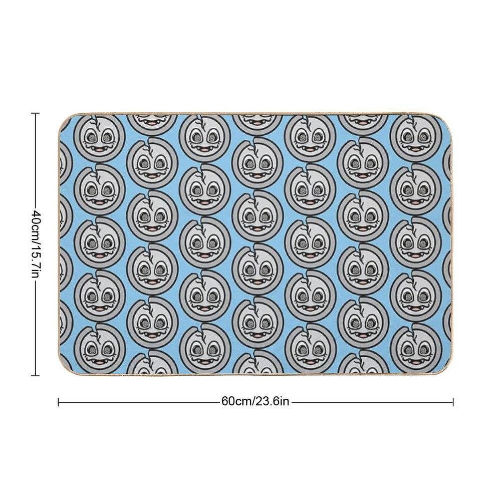 Spooky Cracked Silver Coin  Rapid-Drying Bath Mat