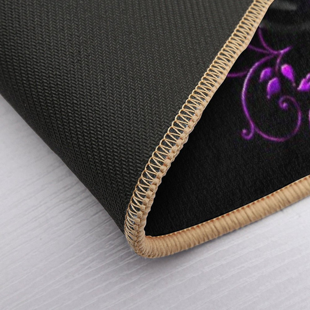 Skull with Black And Purple Roses  Eco-Friendly Bath Mat