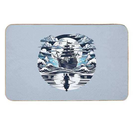 Samurai Ghost Ship  Pet-Safe Bath Mat