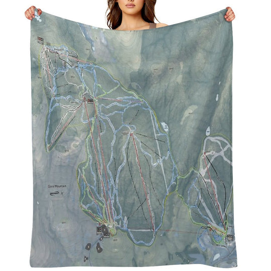 Gore Mountain Resort Trail Map Gift-ready Throw Blanket