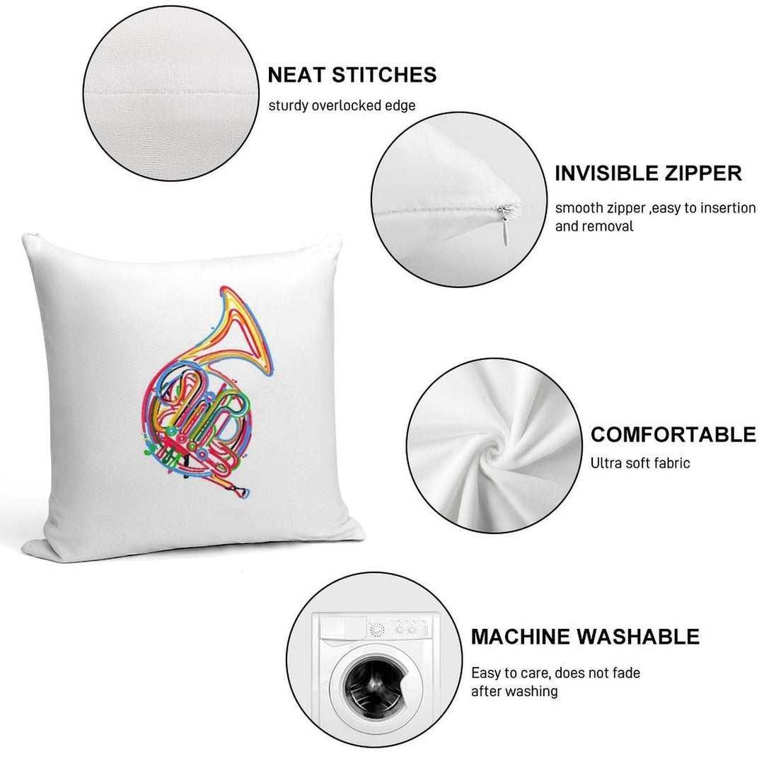 French Horn Soft Easy Maintenance Throw Pillow