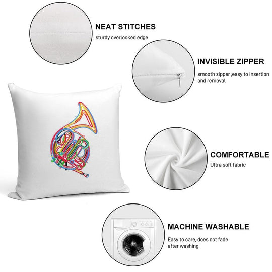 French Horn Soft Easy Maintenance Throw Pillow