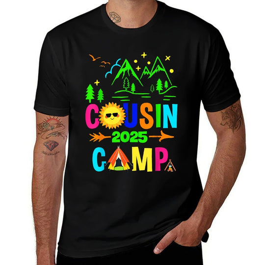 Family Camping Summer Vacation Crew Cousin Camp 2025  Quick-drying T-Shirt