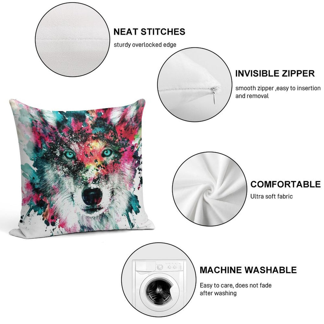 Wolf II Soft Style Accent Throw Pillow