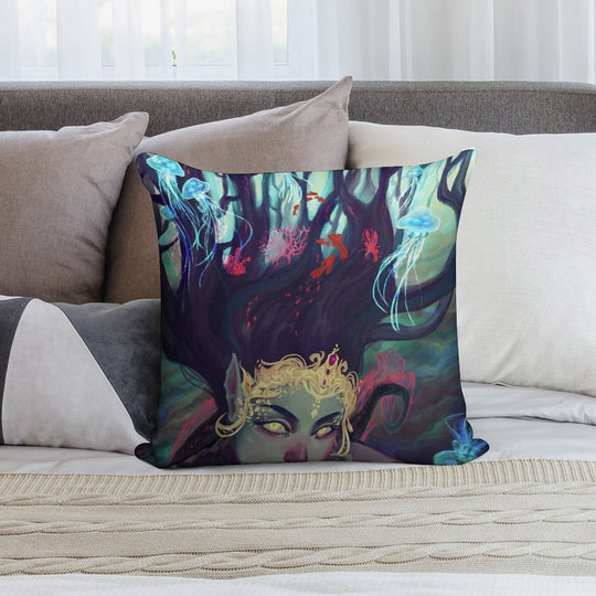 Abyss Mermaid Soft Luxury Feel Throw Pillow