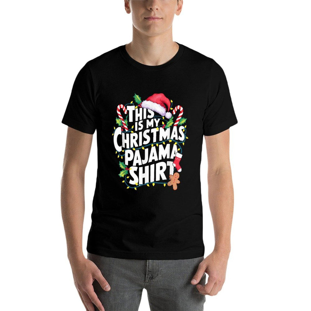 This Is My Christmas Pajama Santa Hat Matching Family Xmas  Quick-drying T-Shirt