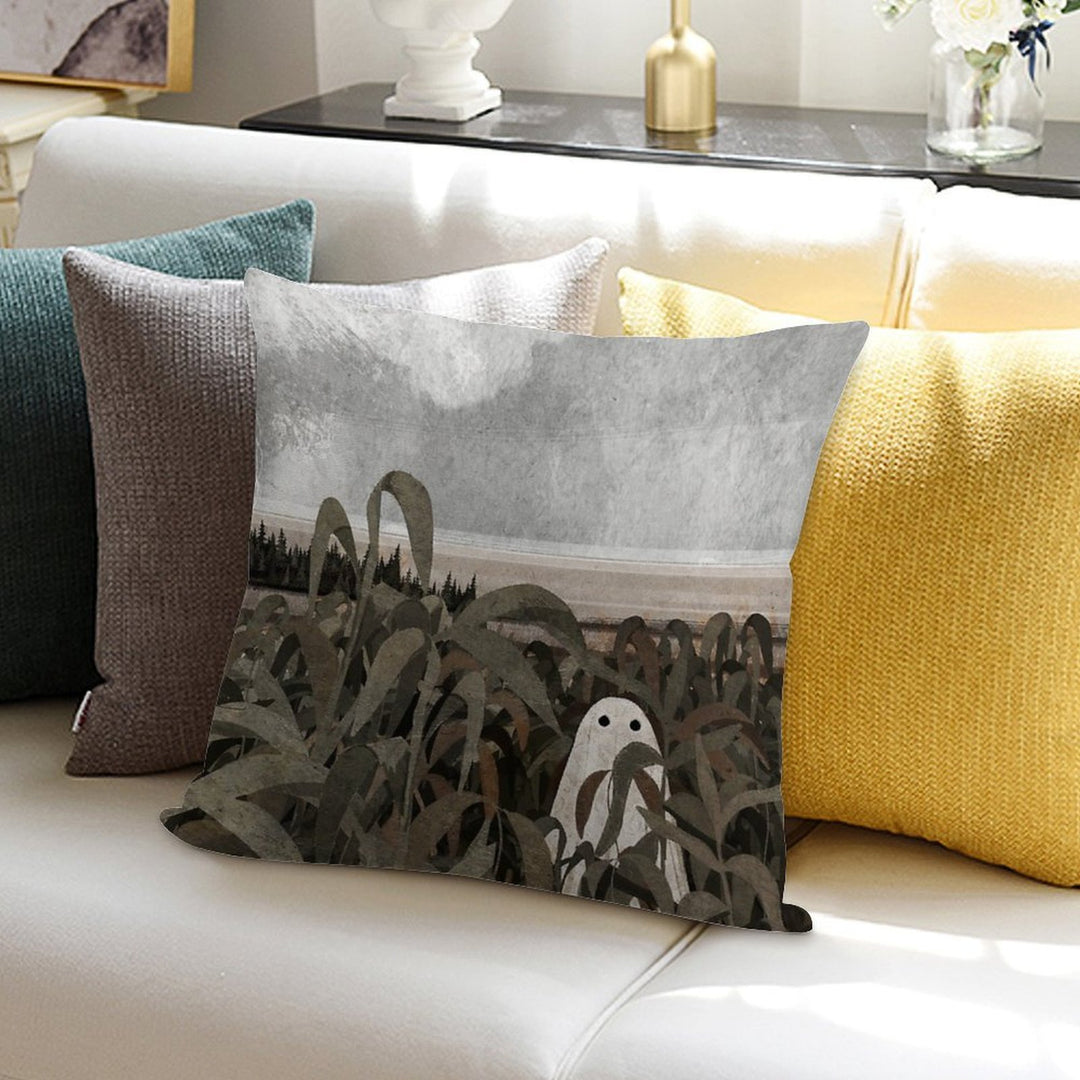 There's A Ghost in The Cornfield Again... Soft Decorative Cover Throw Pillow