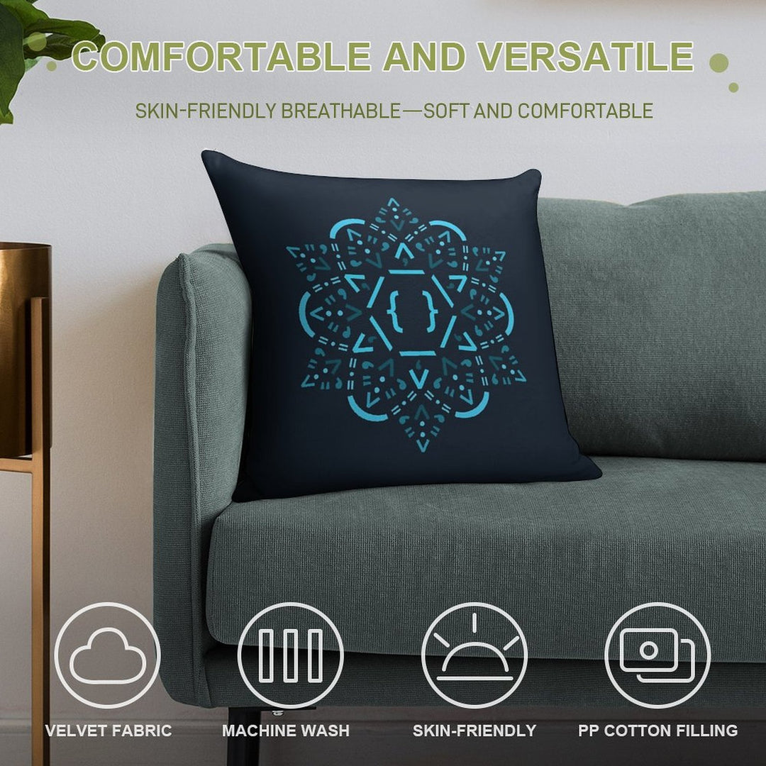 Code Mandala - React Framework Soft Skin-Friendly Throw Pillow