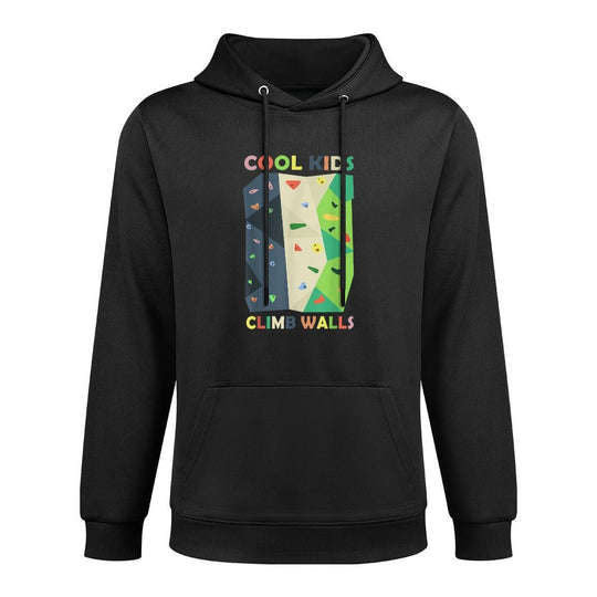 Cool Kids Climb Walls Funny Rock Climbing Bouldering Kids Kangaroo Pocket Hoodie