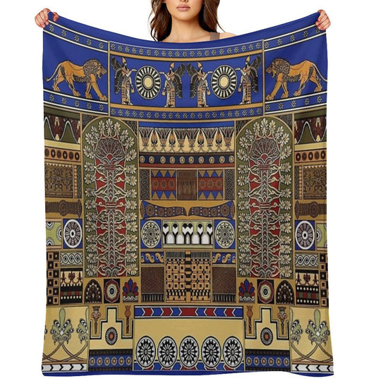 Ancient Assyrian Art Premium Throw Blanket