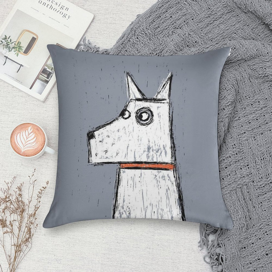 Arthur White Dog Soft Durable Construction Throw Pillow