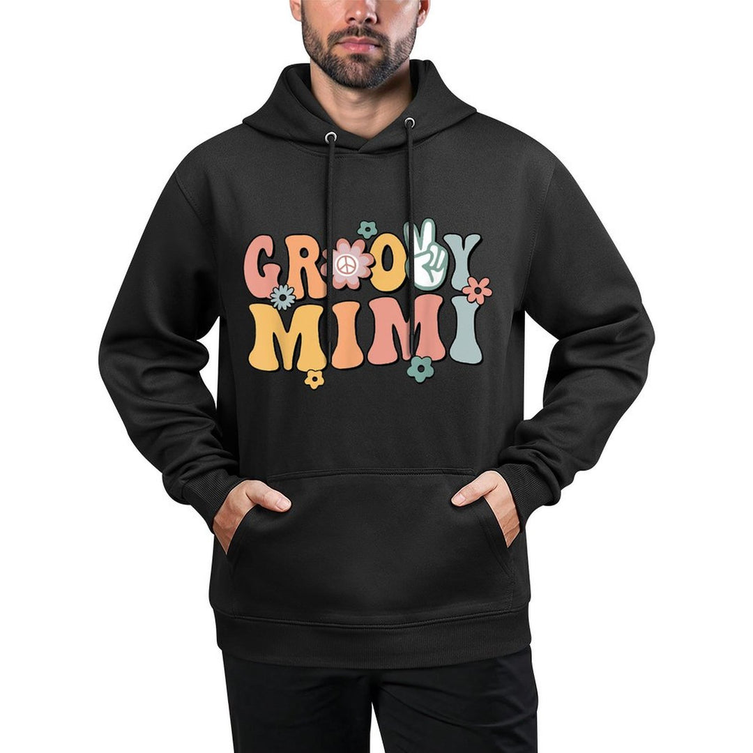 Groovy Mimi Retro Grandma Matching Family 1st Birthday Party Versatile Streetwear Hoodie