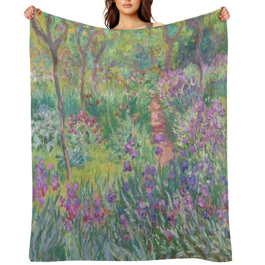 The Artist's Garden at Giverny Anti-pilling Throw Blanket