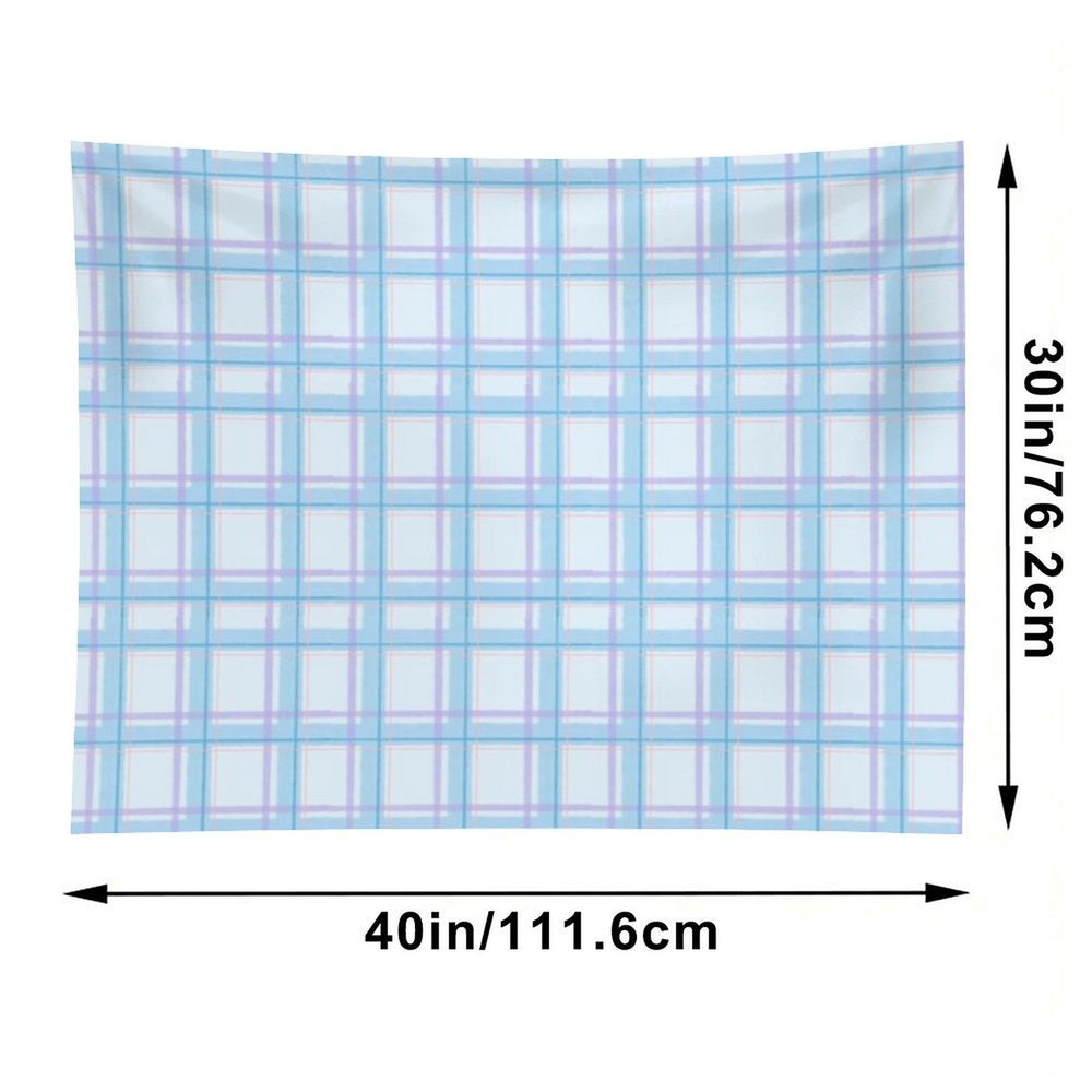 Light Blue And Purple Plaid Pattern Tapestry