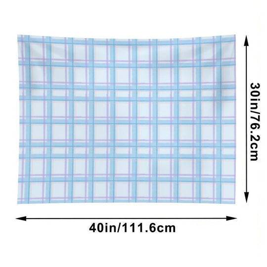 Light Blue And Purple Plaid Pattern Tapestry