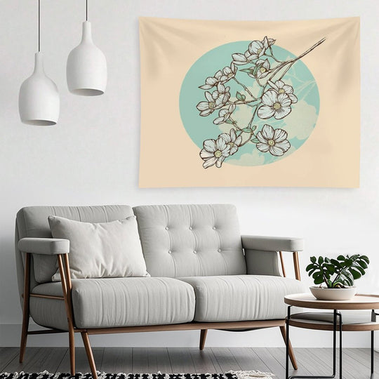 Little White Flowers Tapestry